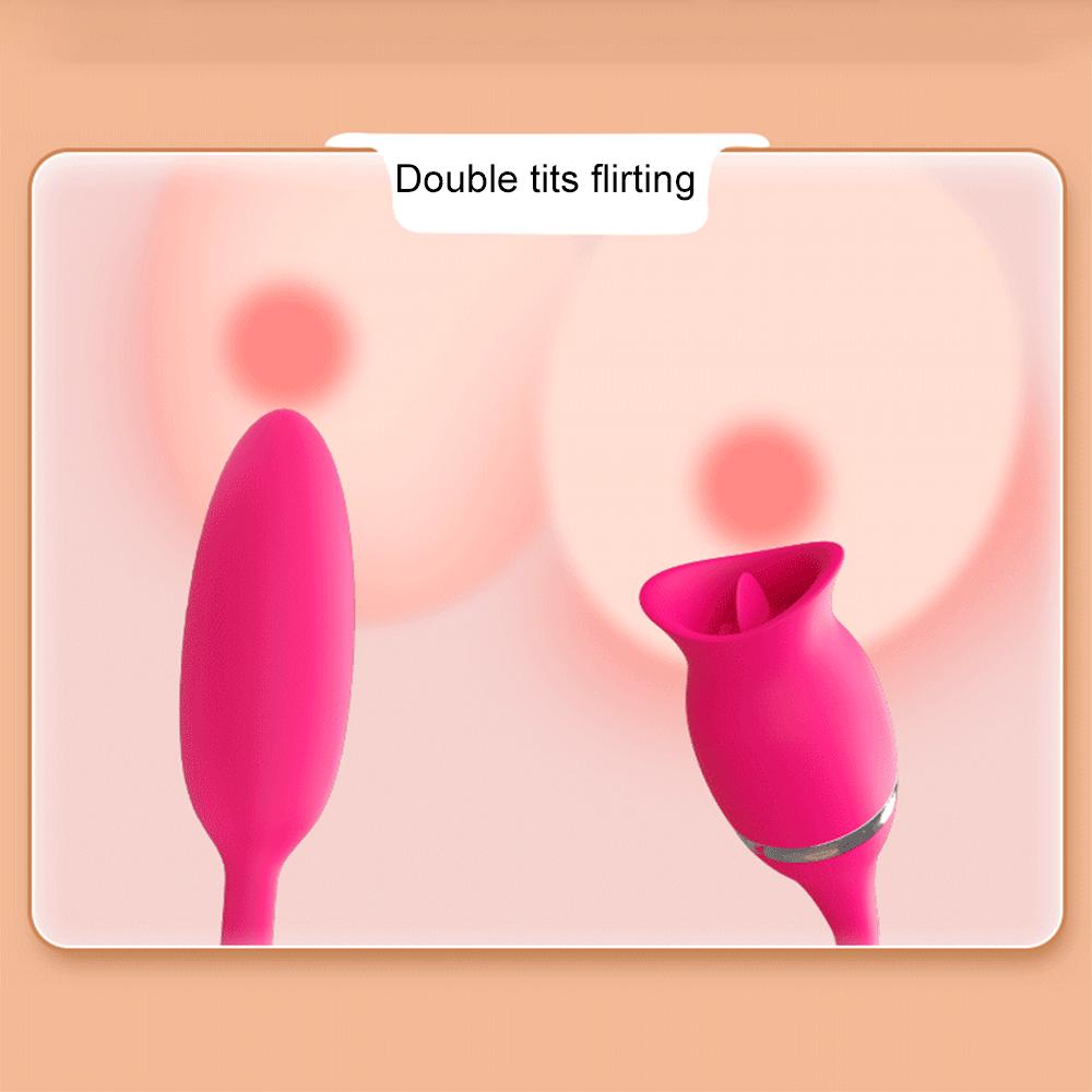 2 In 1 G-Spot Clitoral Tongue Licking Vibrator With Vibrating Egg Clitoris Stimulator Nipples Clit Sex Toys For Women Adults 18