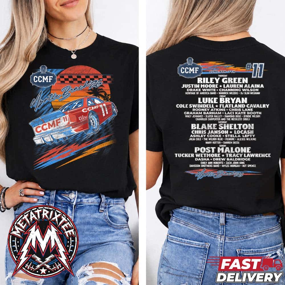 CCMF26 Race Car Tee Carolina Country Music Fest Myrtle Beach SC Jun4–7 2026 Two Sided Black T-Shirt