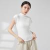 Yuoku Short Sleeve Ballet Blouse with High Stretch Top for Practice and Classical Ballroom Dance Costume High Women's Neck, Lessons, Dance, (Size L,