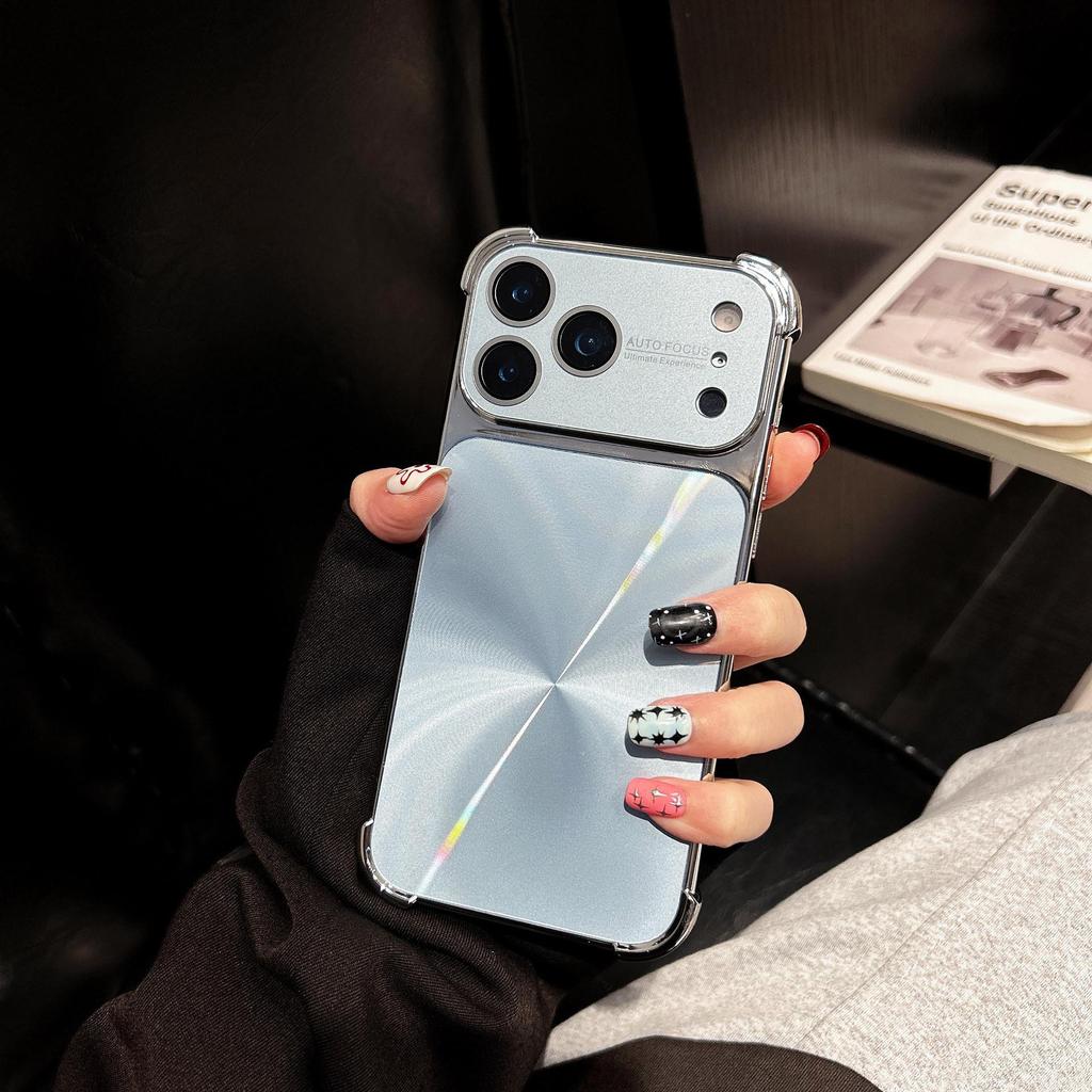 Electroplated CD Pattern Phone Case for Apple 17 Pro Max with Lens Film and Four-Corner Drop Protection