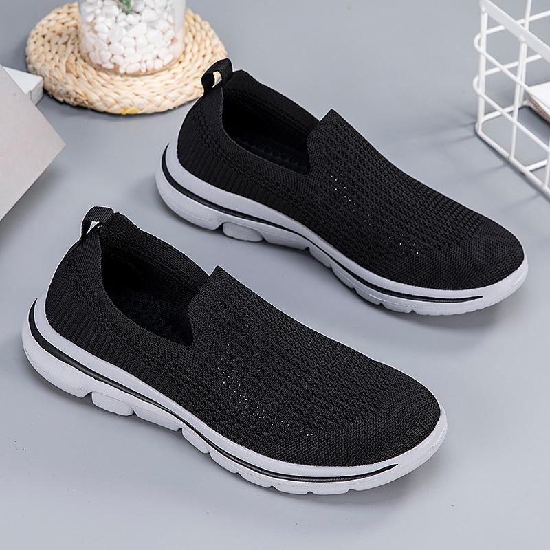 

Summer Women s Mesh Walking Shoes Middle-aged and Elderly Fitness Training Running Men s Shoes Anti Slip 2026 New Flat Shoes 35 чорний
