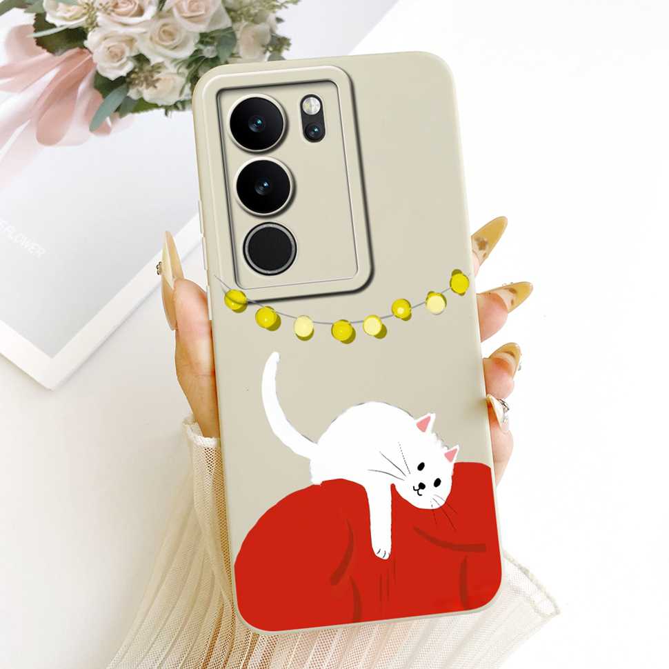 For Vivo S17 V2283A Case Cute Cartoon Cat Butterfly Silicone Back Cover For Vivo S17 S17 Phone Protection Cases Fundas