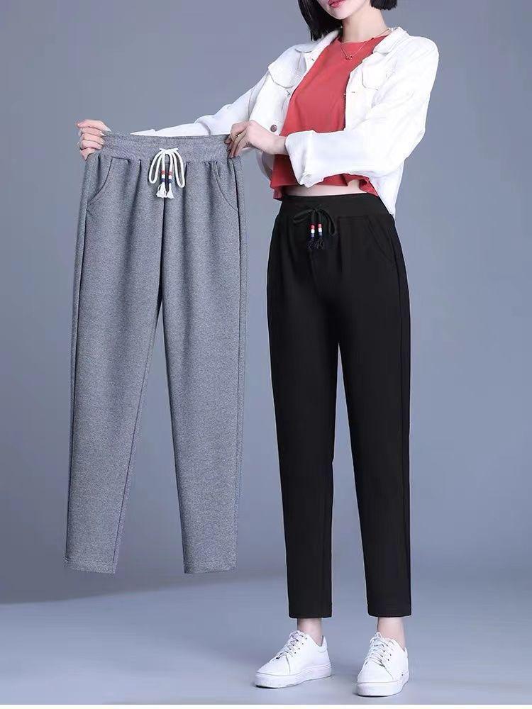 Women's High Waist Autumn/Winter Casual Harem Pants - Loose Straight Leg, Slimming Sweatpants