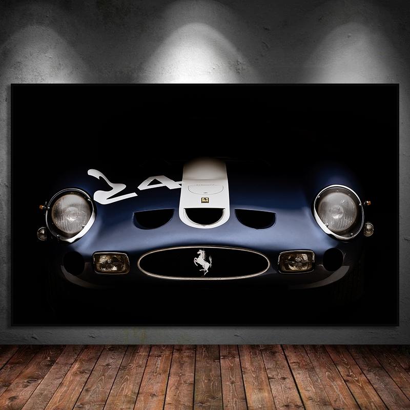 Solid Wood Frame Muscle Racing Cars Sports Cars Posters Canvas Painting Modern Prints Wall Art Pictures for Living Room Home Decor