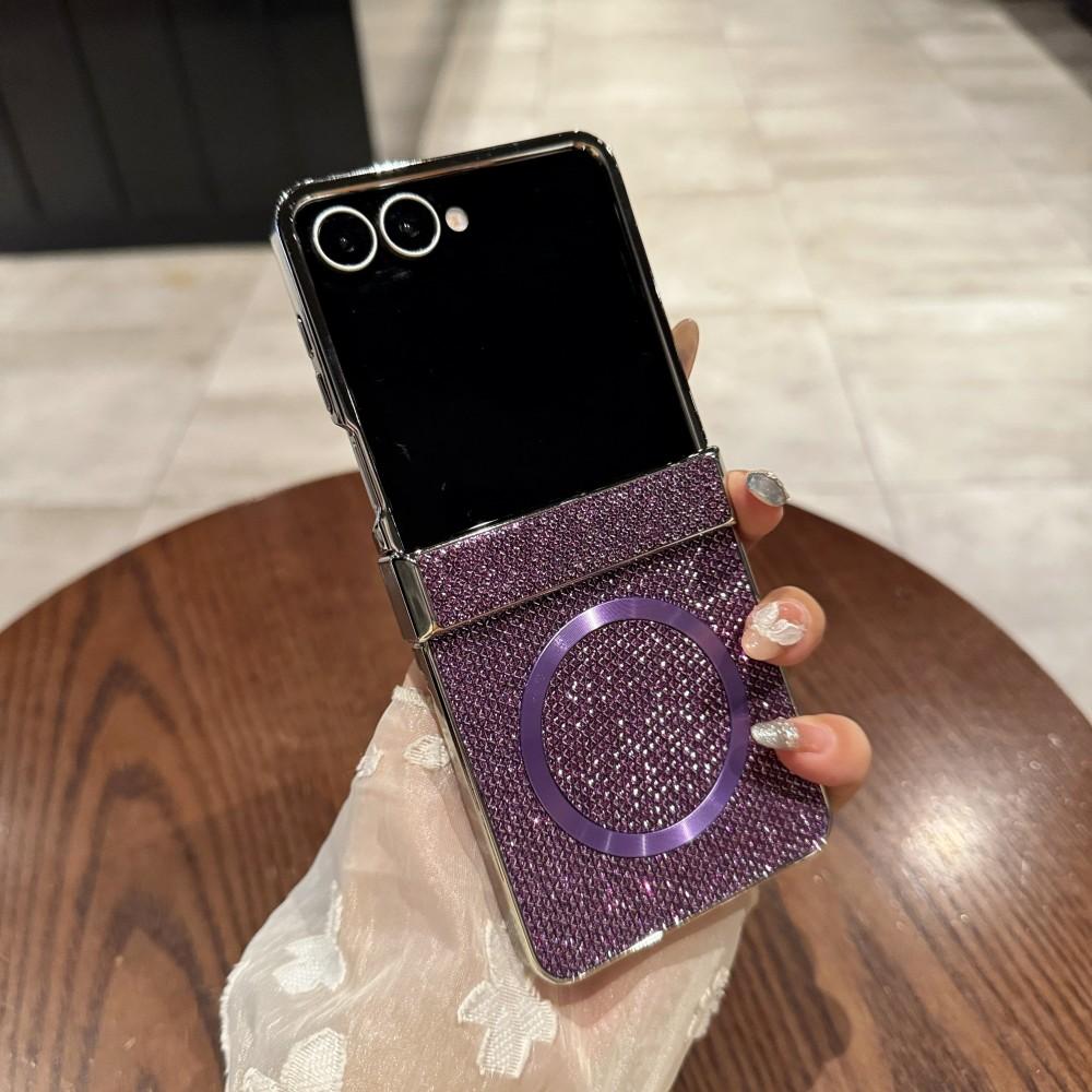 For Samsung Galaxy Z Flip 7 Case Fashion Glitter Magnetic Wireless Charging Protective Back Cover for Samsung Z Flip 7 Shell