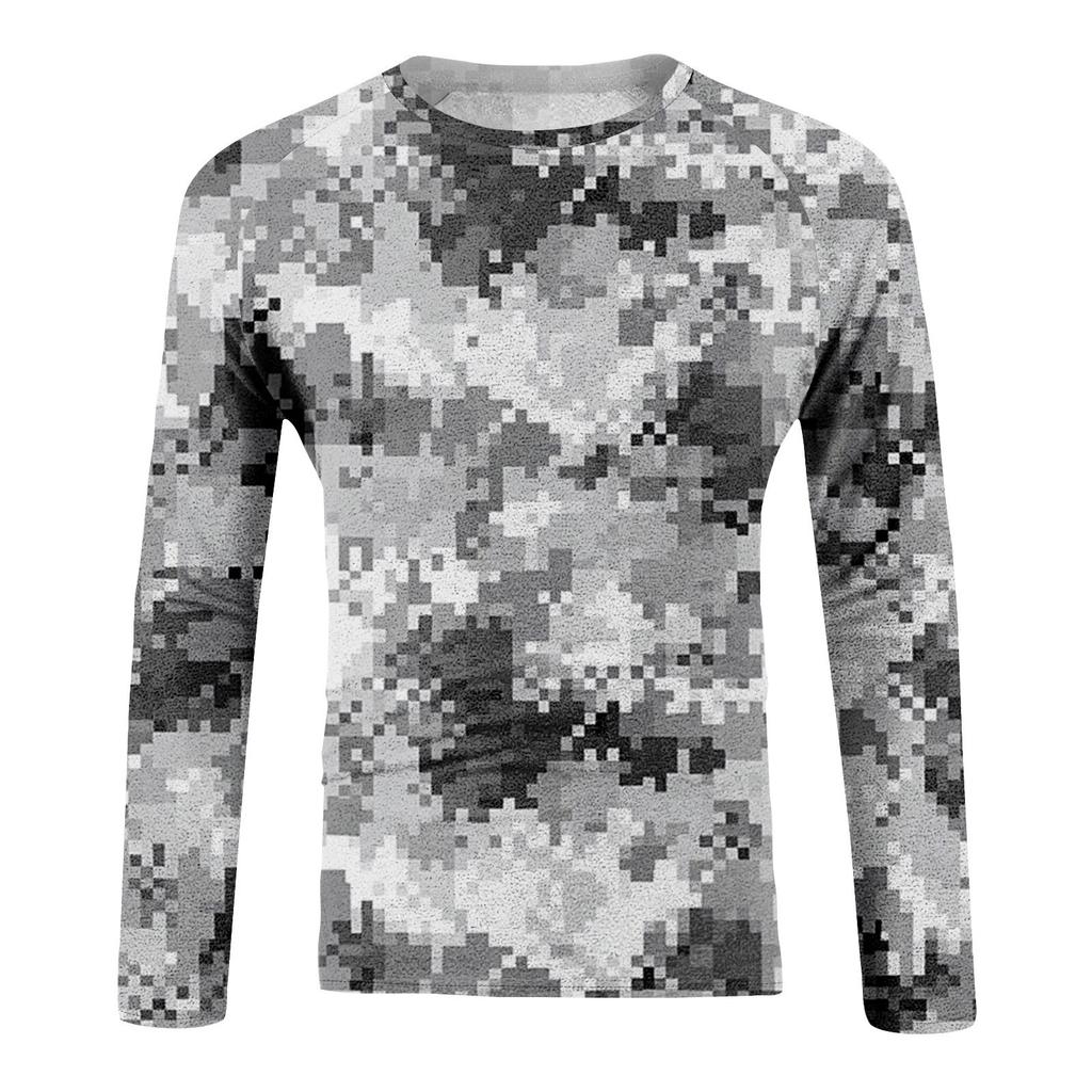 Camouflage Style Printed Raglan Sleeves Men's Short Sleeved Top