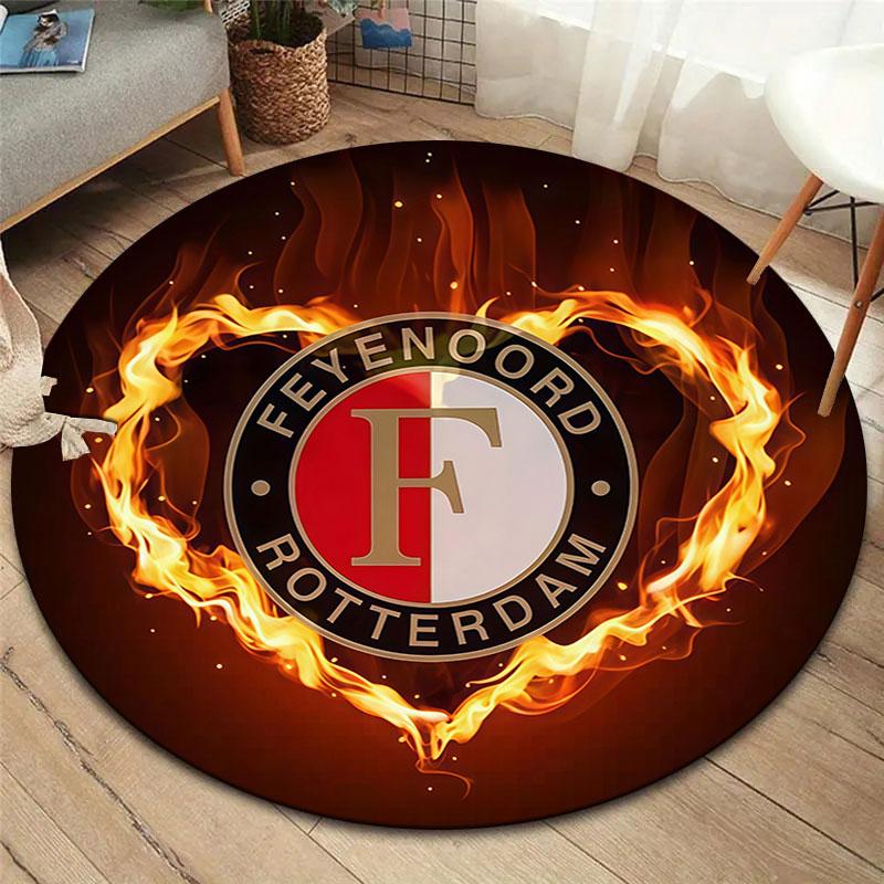 Feyenoord Round Area Rug,Carpet Rug for Living Room Bedroom Sofa Playroom Decor,Non-slip Floor Mat