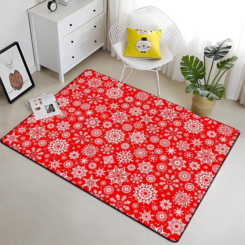 Snowflake Christmas Gift Afire In Winter Printed Carpet for Living Room Large Area Rug Soft Mat E-sports Chair Carpets Alfombra