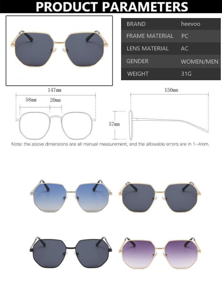 Oversized Round Sunglasses Women Men Steampunk UV400 Polygons Eyewear For Driving Outdoor Sun Shades