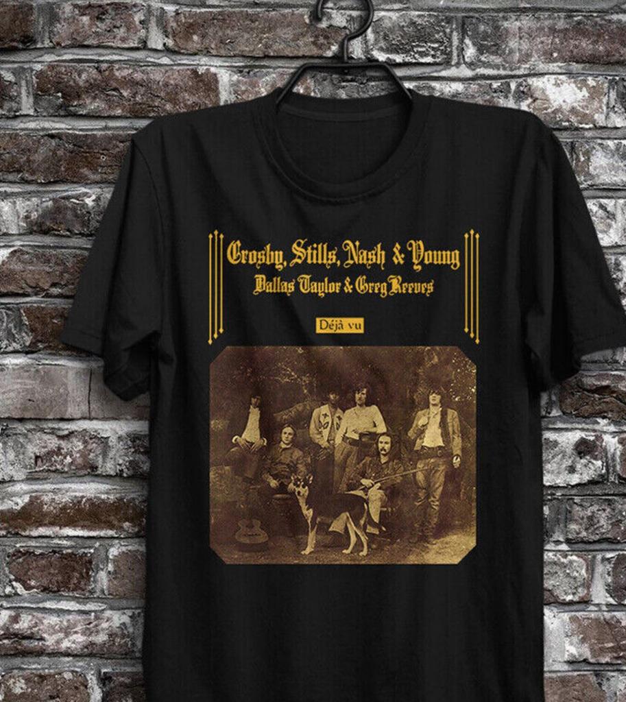 26 Crosby Stills Nash Young Dallas Taylor Greg Reeves Deja Vu Woodstock Koszulka T-Shirt Unisex