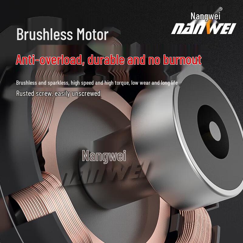 Nanwei 320N·m Cordless Brushless Impact Wrench CN Plug (adapter Included)