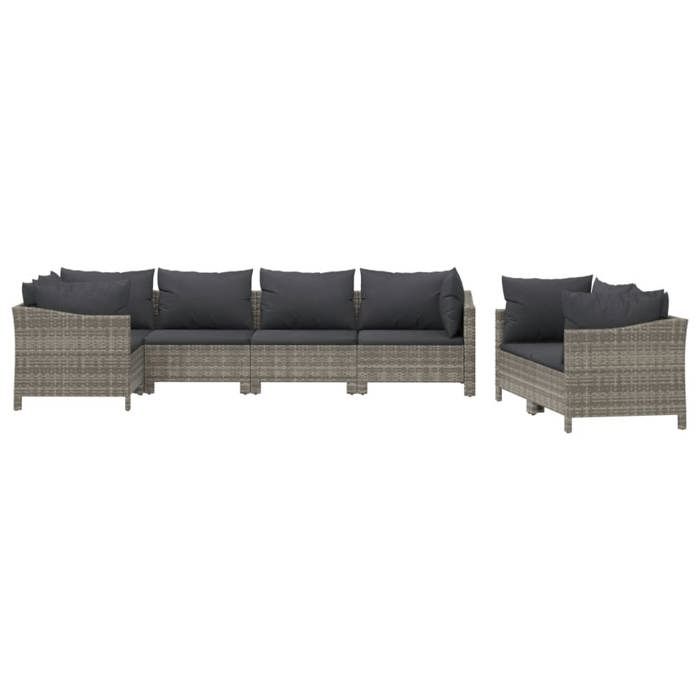 VidaXL Salon de Jardin avec Coussins 7 pcs, Ensemble de Meubles de Terrasse, Mobilier d'Extérieur, Canapé de Patio, Moderne, 3187288