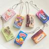 3Pcs Harajuku Fun Simulated Snack Pendant Potato Chip Biscuit Keychain Novelty  Simple Hanging Gifts