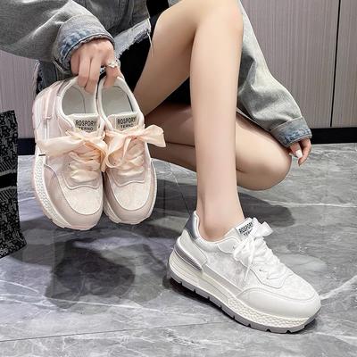 Chinese Satin Forrest Gump Shoes Women's Spring New Thick-soled Small Casual Sports Shoes