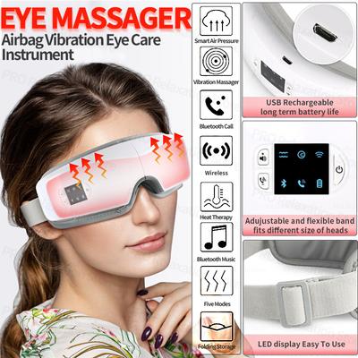 4D Elektrische Oogmassager Warmte Vibratie Airbag Vibrator Bluetooth Oogmassager Masker Oogverzorgingsinstrument Vibrator Massageapparaat