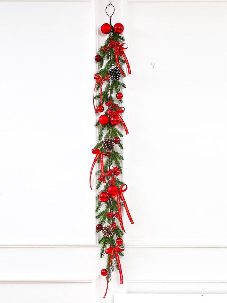 Enchanted Snowy Christmas Rattan Wreath for Window and Mall Displays