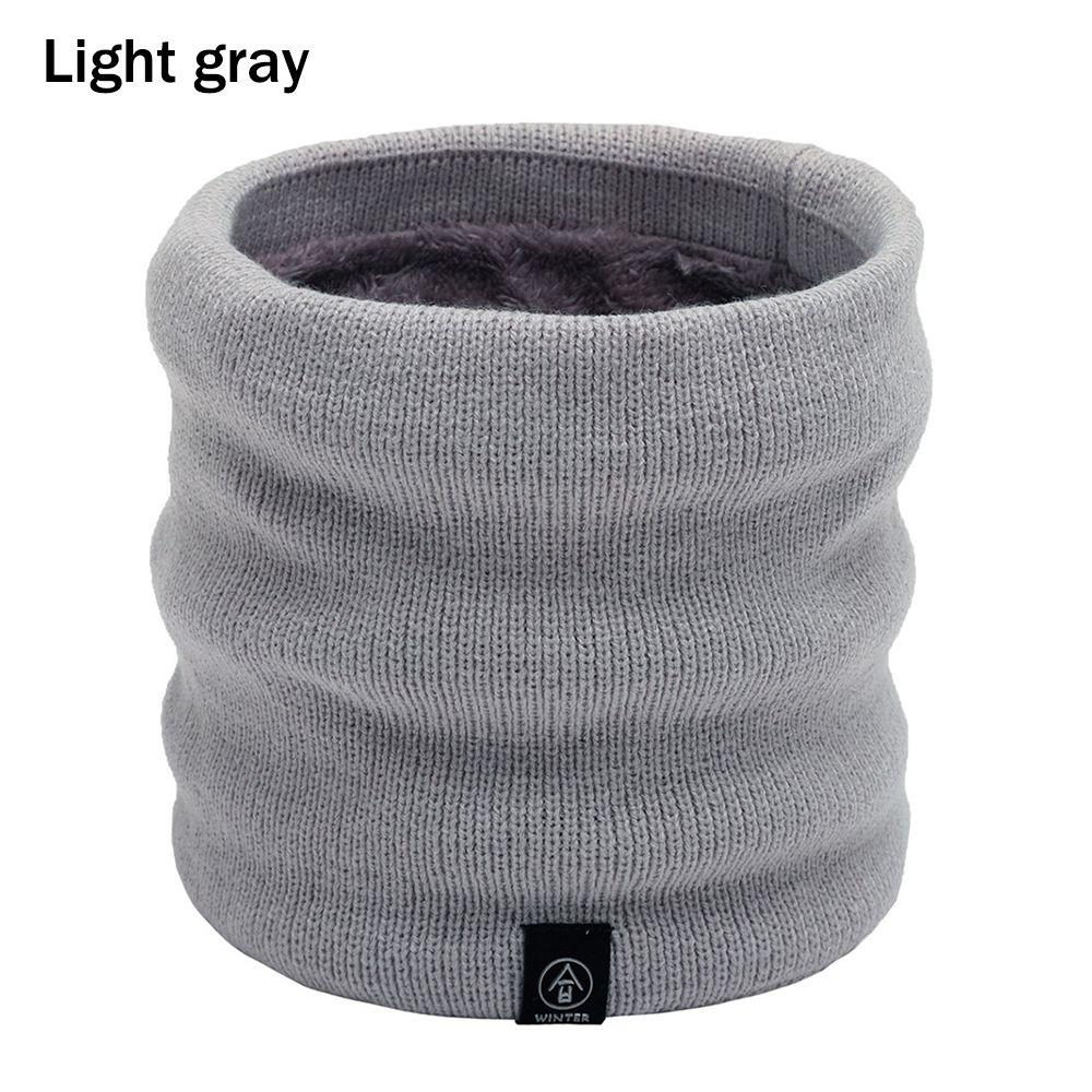 Scarf Windproof Thick Double-Layer Winter Neck Gaiter Knitted Scarf Circle Loop Scarves Neck Warmer
