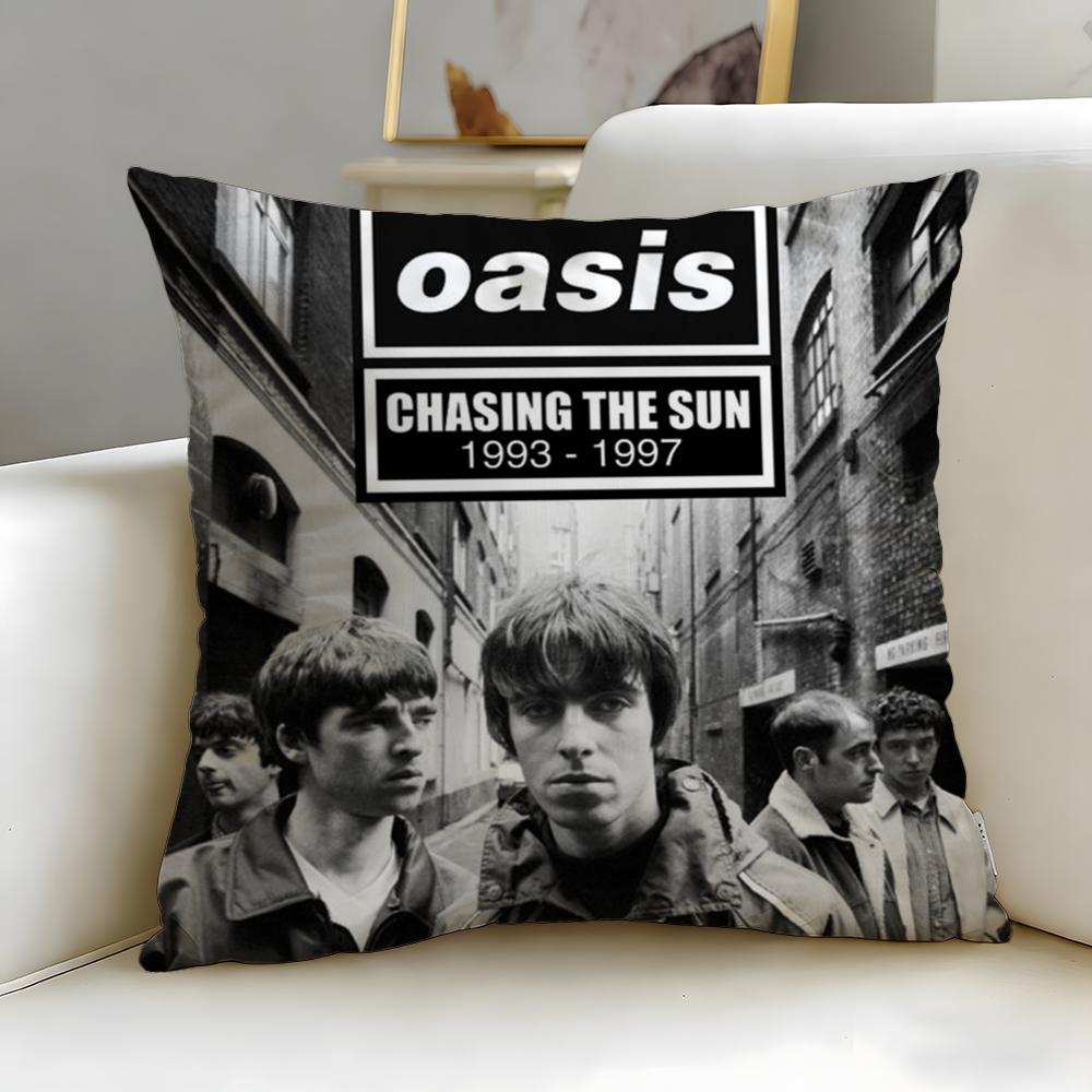 classic band Oasis Cushion Cover Soft  EasyWash Pillow Case  Versatile for Couch Bed Travel and Office