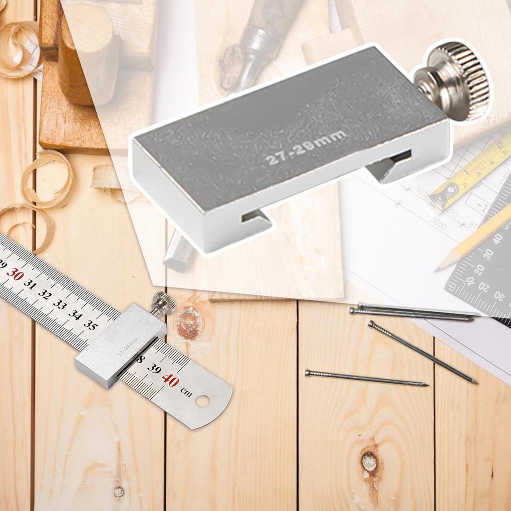 Steel Ruler Limit Block Measuring Rulers Positioner Adjustable Measuring Intuitive simple Marking Gauge Carpentry hand Tool