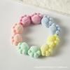 Z10 10pcs Cartoon Candy Cat Paw Flocking Bear Spacer Bead Vertical Hole Acrylic Beads Jewelry Bracelet Necklace Diy Material