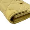 Chanel Compact Wallet Card with Chain Matrasse Lambskin Coin Case Yellow Lambskin Women Used