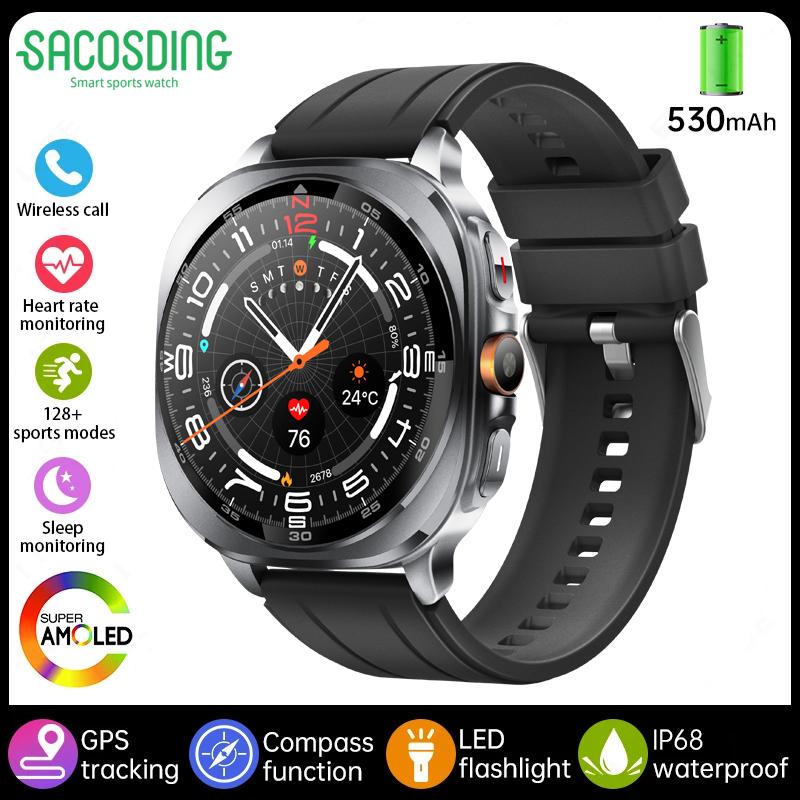 2025 New Military Bluetooth Call AMOLED Smart Watch Built-in GPS Compass Barometric Altimeter Waterproof Sports Smartwatches Men