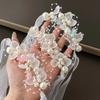 Spring Bohemian Girls Bridal Pearl Hair Headdress Flower Wreath Bride Garland Head Hoop Headbands Hair Jewelry Children Gifts
