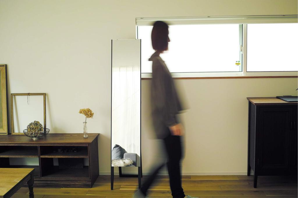 Frameless Stylish Stand Mirror Black Full Body Mirror Width 30cm x Height 150cm Shatterproof Simple Mirror Store Apparel (Black)