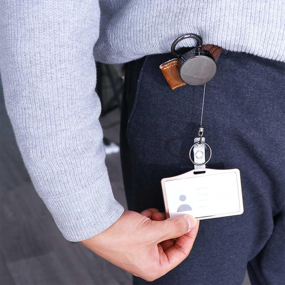 Safety Elastic Keychain ID Card Badge Holder Key Chain Ring Pull Keyring Retractable Badge Reels