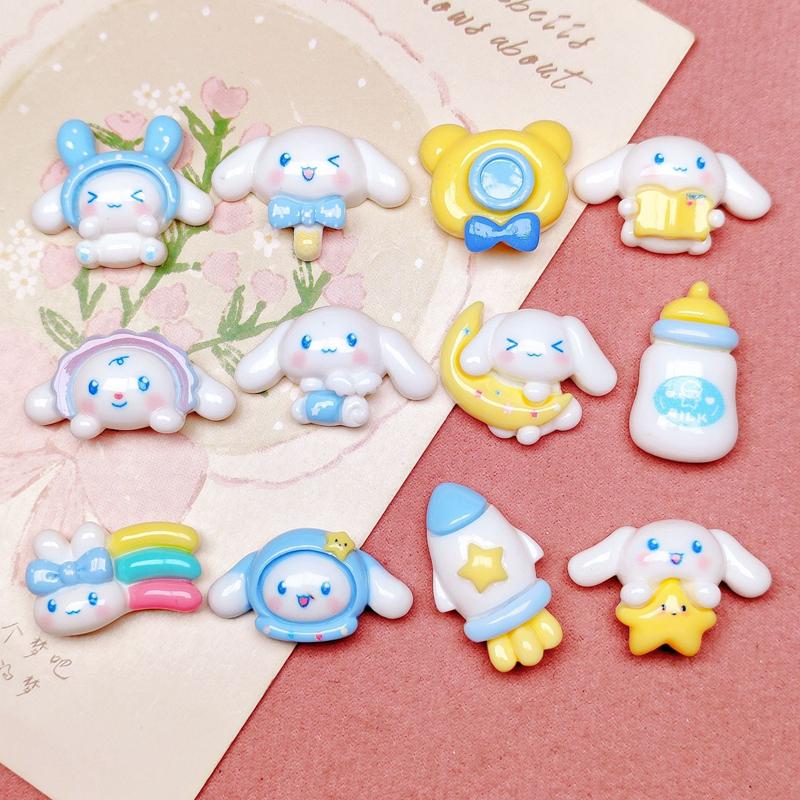 10 Pcs New Mini Kawaii Cartoon Puppy ,Cloud Series Resin Scrapbook Diy Jewelry Children Gift Hairpin Accessories A21