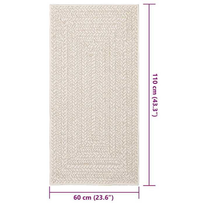 VidaXL ZIZUR Rug Cream 60x110 Cm Jute Look Indoor Outdoor, Outdoor Rug, Floor Mat, Indoor Rug, 4010358