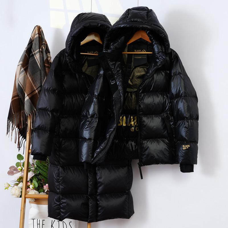 New Black and Gold Down Jacket Short Thickened High-end White Goose Down Men's and Women's Couples Series Big-name Anti-season Jacket