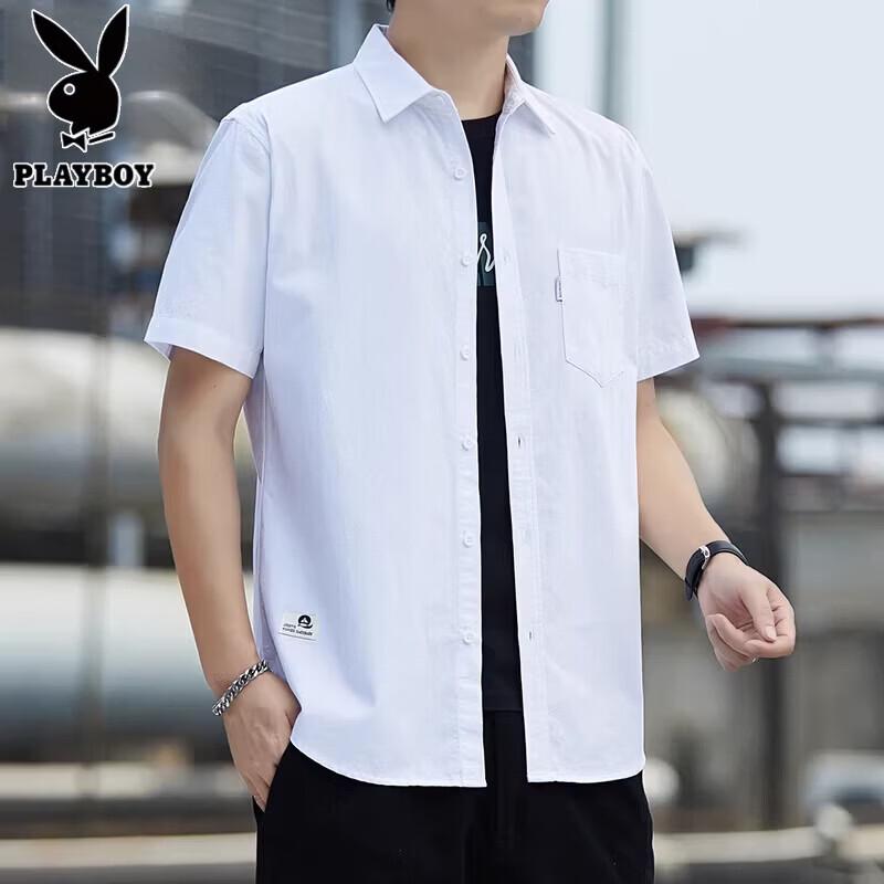 Playboy Men s 100% Cotton Short Sleeve Workwear Shirt 2XL
