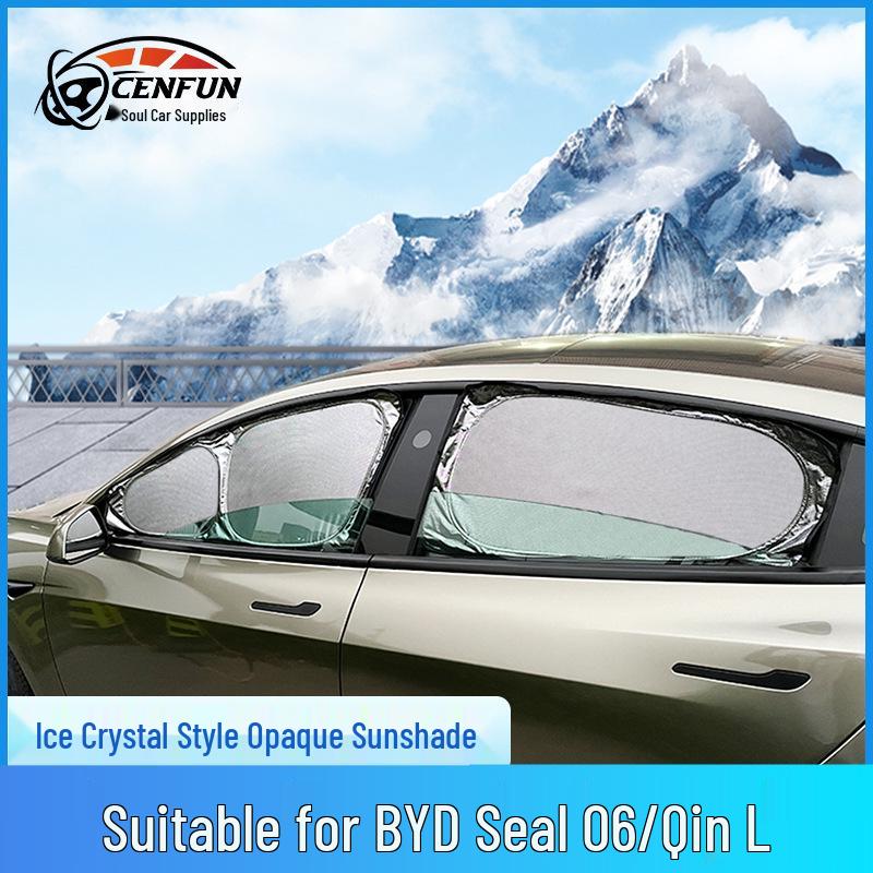 BYD Seal 06/Qin L Car Window Ice Crystal Opaque Sunshade Privacy Visor 2 Triangular Windows