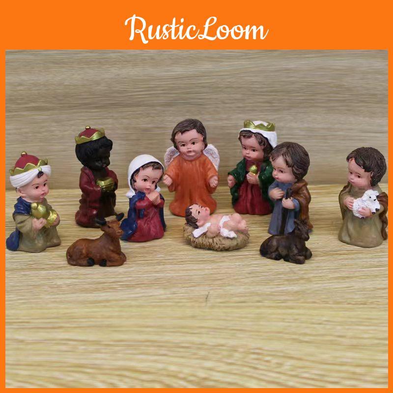 Creative Nativity Scene Resin Figurines With Artistic Design For Festive Home Decor