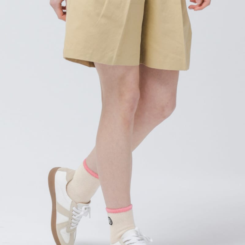 DOYOUKNOWMC ALL SEASON Terry Stripe Two-tone Beige Ankle Socks