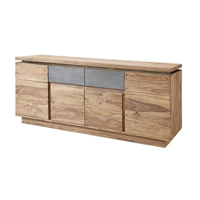 Buffet - Item Home - Naturel Grisé - 2 Tiroirs - 4 Portes - Bois Massif - 175x45x72 cm