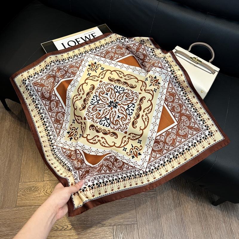 Mother's Day Silk Scarf Muse Festival Gift Simulation Silk Silk Scarf Premium Spring and Summer Square Scarf 71 Silk Decorative Small Scarf