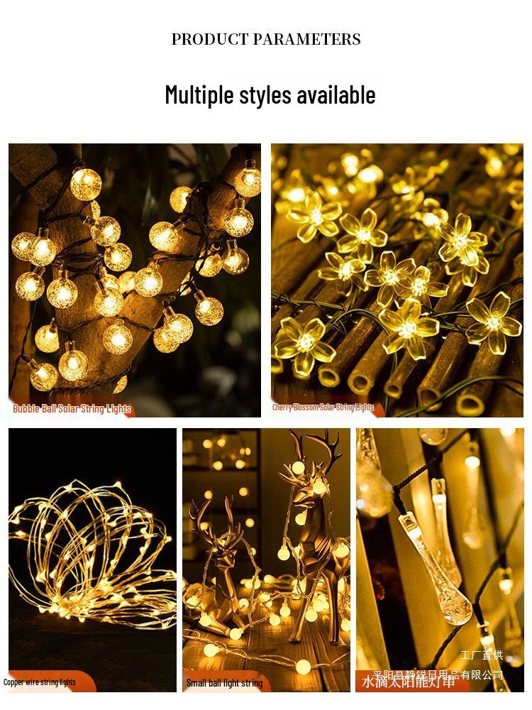 Colorful Solar Waterproof Lights for Outdoor Decoration - Camping, Picnic, Garden, Balcony, Courtyard, and Hanging Tree Atmosphere.