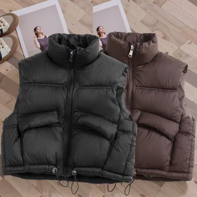 2-12 Years Old Winter Thick Keep Warm Boys Girls Vest Fashion Solid Color Keep Out The Cold High Collar Waistcoat For Kids