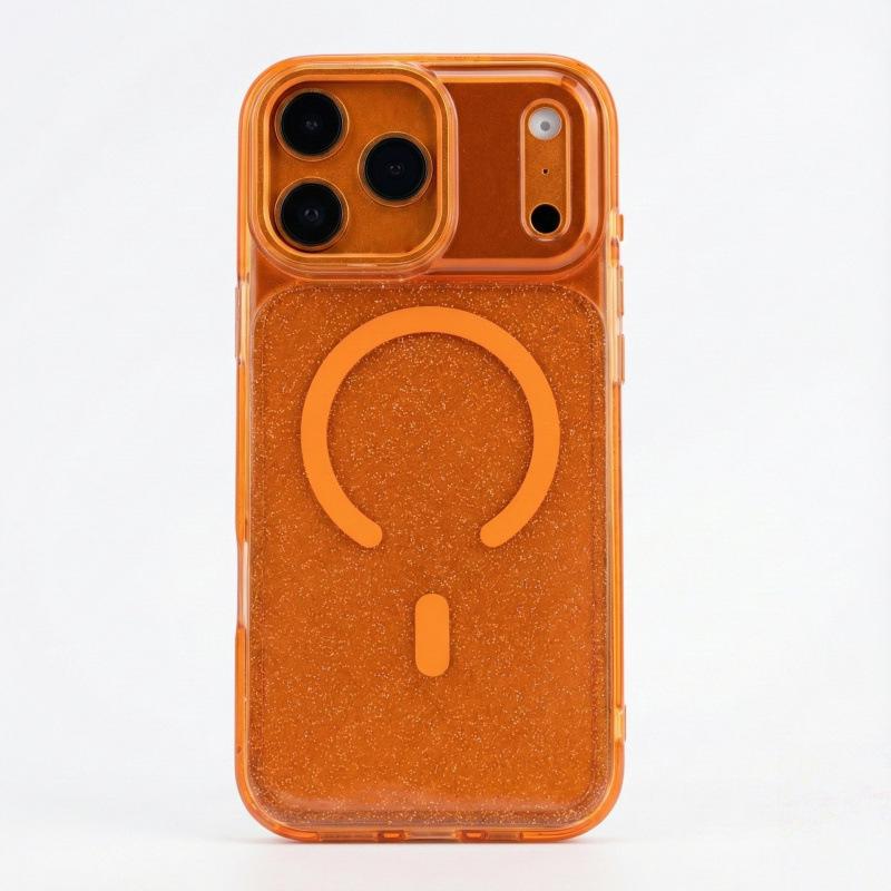 Compatible with iPhone 14/16 Pro/17 Pro Max: High Transparency, Drop-Proof, Glitter Magnetic Suction Case