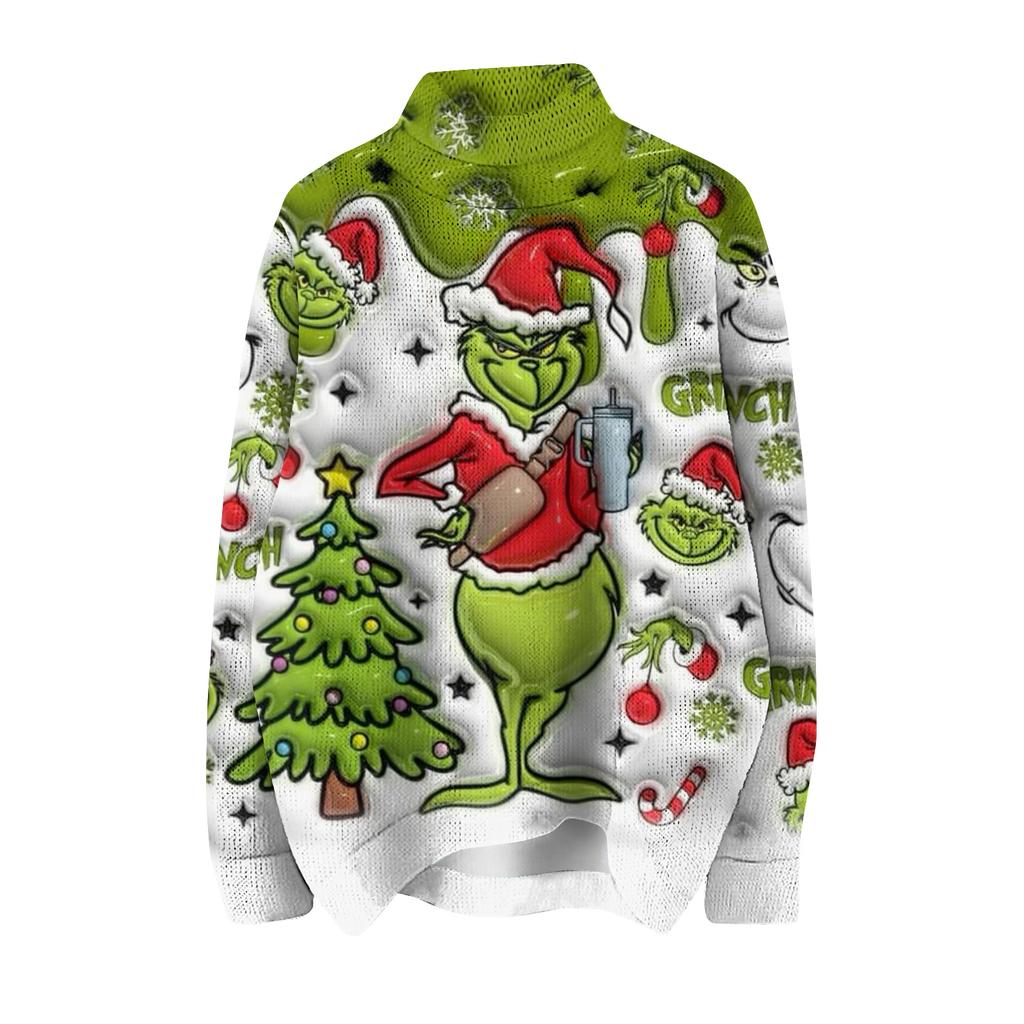 Julegensere for kvinner Strikkegenser Søt skjorte Høst Turtleneck Pullover Topper