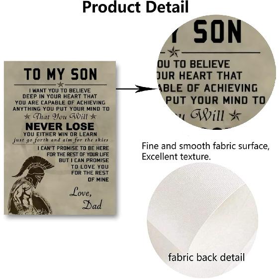 Unikei To My Son Spartan Warrior Poster Spartan Motivation Quotes Dan To Boy Motivational Art Poster Vertical Canvas Artwork To To My Son Up Canvas