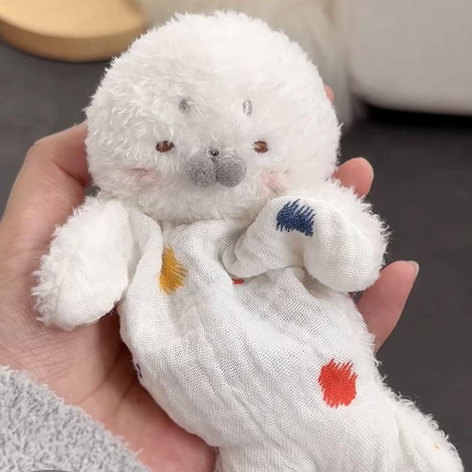 Stress Relief Plush Toy Cute Cartoon Healing Soothing Seal Bean Bag With Hanging Rope Funny Sensory Toy Birthday Gifts For Girls
