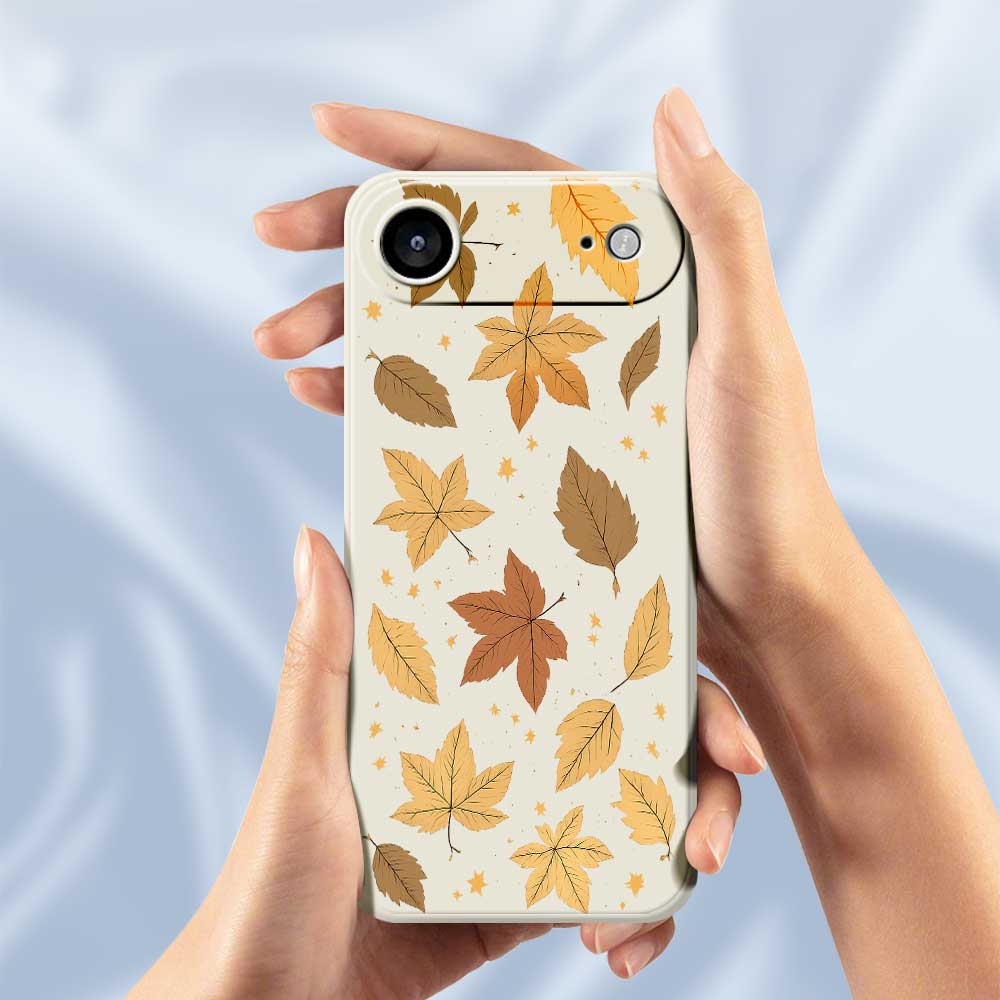 For iPhone 17 Air Case Maple Leaves Pattern Printing Straight Edge TPU Phone Back Cover