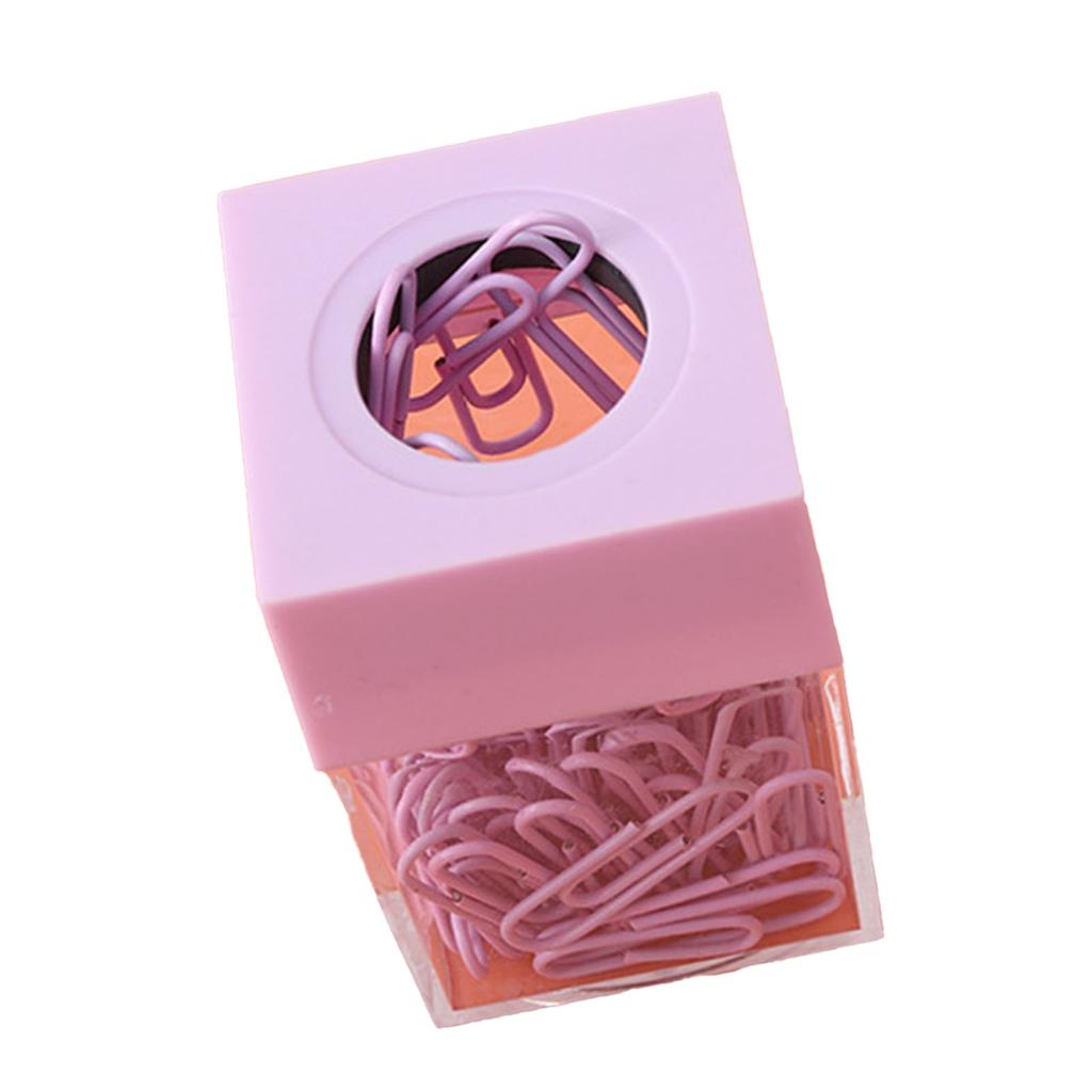 Magnetic Paperclip Dispenser Large Capacity Transparent Paper Clip Storage Organizer for Desk