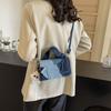 Denim Handbag Women's Crossbody Bag Fashionable Shoulder Commuter Small Square Bag