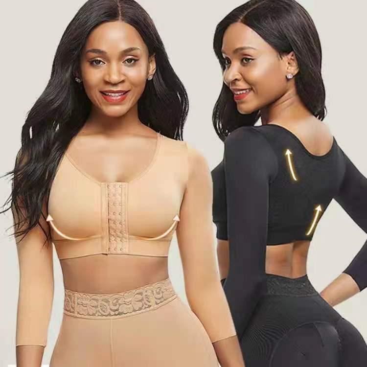 European & American Front Buckle No-Wire Sports Bra with Adjustable Sleeves 
