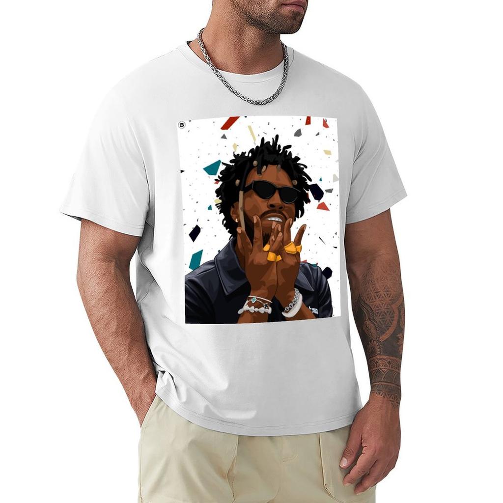 Saint Jhn T-Shirt Basic Kurzarm Baumwollmischung T-Shirt