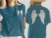 Angel Wings Graphic T-Shirt, Celestial Design, Comfort Colors